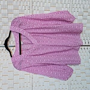 Counterparts Magenta and White Pullover Blouse - L
